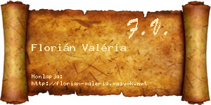 Florián Valéria névjegykártya